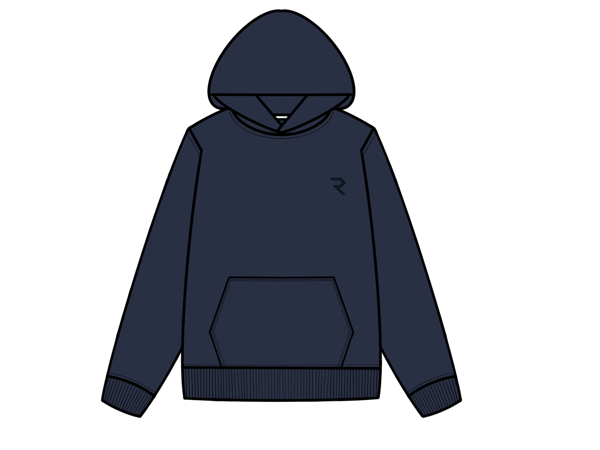 Mockup of static blue core hoody