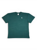 Rendyr Bold Tee front view in green on white background with white R logo on top left chest