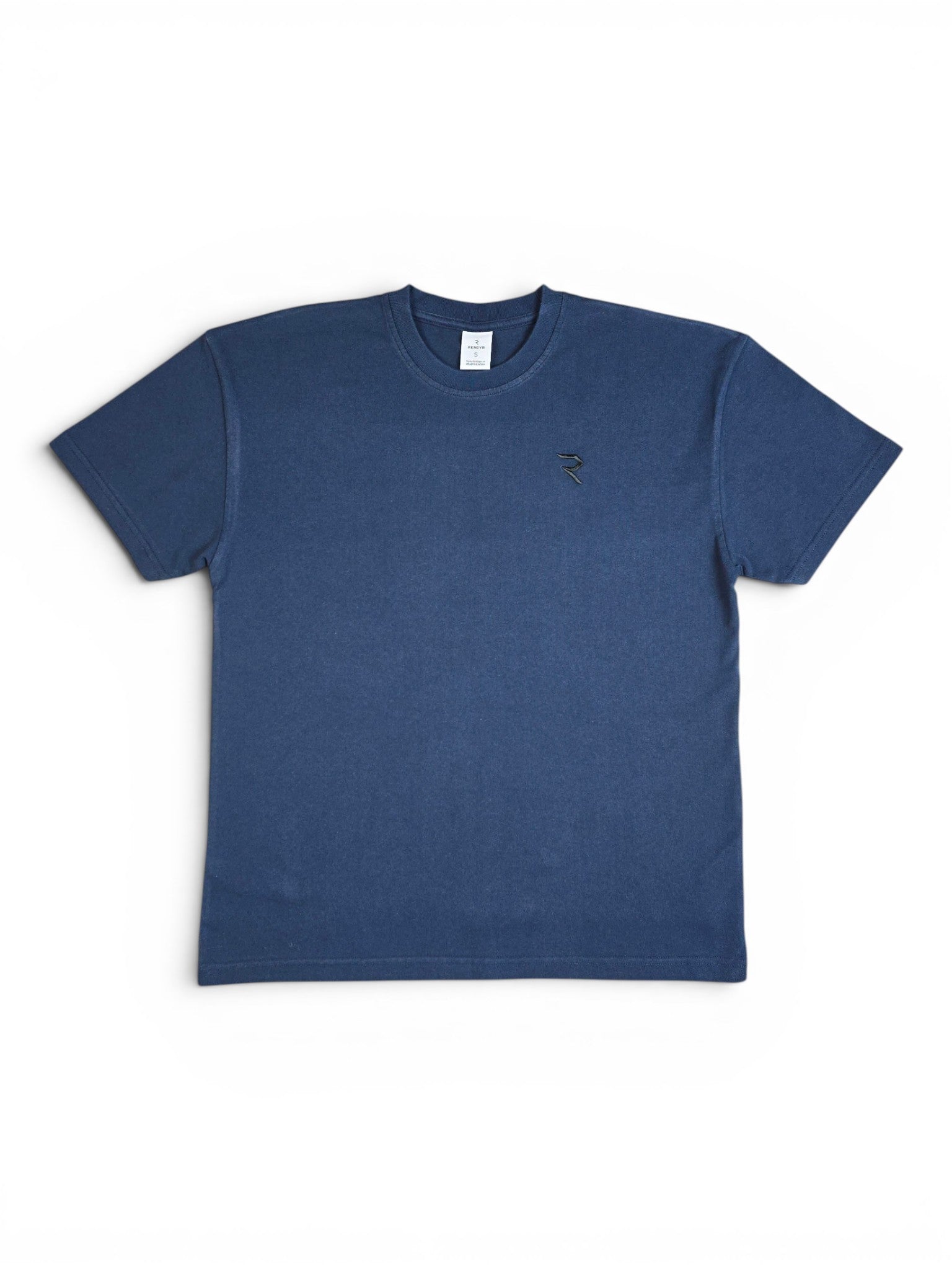 Rendyr CORE tee Blue 250 GSM Portuguese Cotton Front View on white background